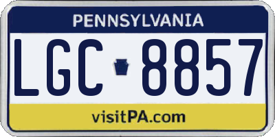 PA license plate LGC8857