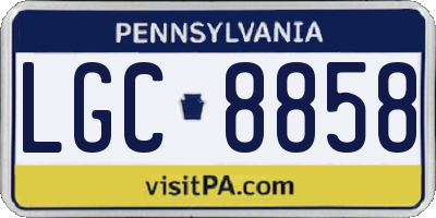 PA license plate LGC8858