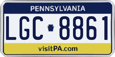 PA license plate LGC8861