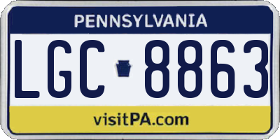 PA license plate LGC8863