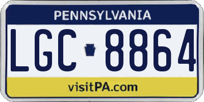 PA license plate LGC8864