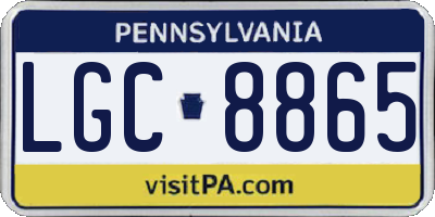 PA license plate LGC8865