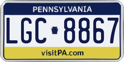 PA license plate LGC8867