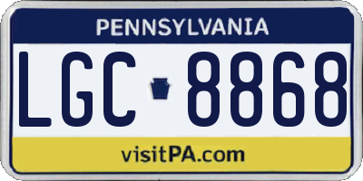PA license plate LGC8868