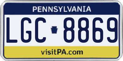 PA license plate LGC8869