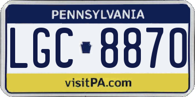 PA license plate LGC8870