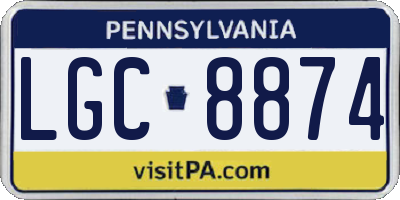 PA license plate LGC8874