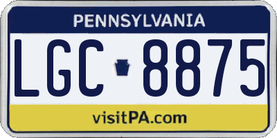 PA license plate LGC8875