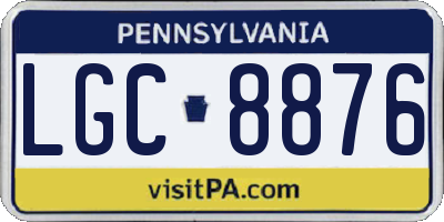 PA license plate LGC8876
