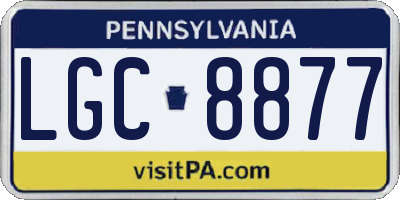 PA license plate LGC8877