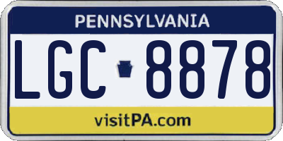 PA license plate LGC8878