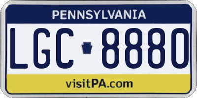 PA license plate LGC8880