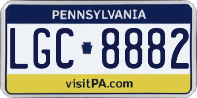PA license plate LGC8882