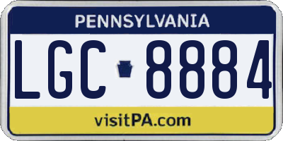 PA license plate LGC8884