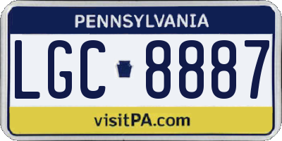 PA license plate LGC8887