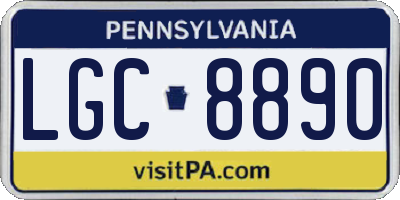 PA license plate LGC8890