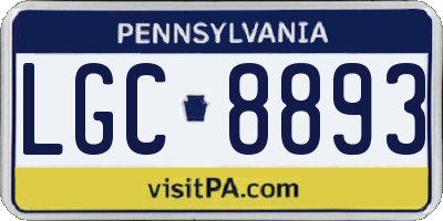 PA license plate LGC8893