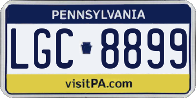 PA license plate LGC8899
