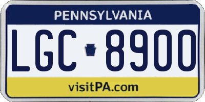 PA license plate LGC8900