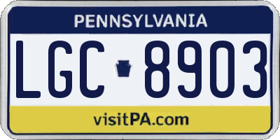 PA license plate LGC8903