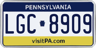 PA license plate LGC8909