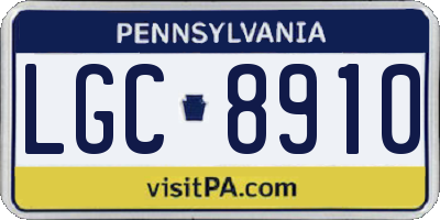 PA license plate LGC8910