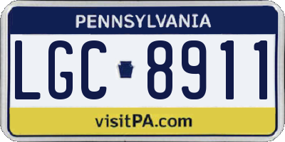 PA license plate LGC8911