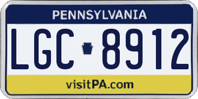 PA license plate LGC8912