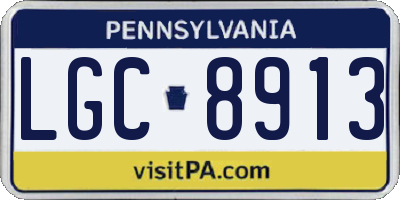 PA license plate LGC8913