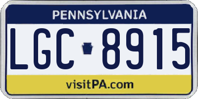 PA license plate LGC8915