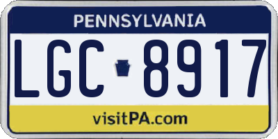 PA license plate LGC8917
