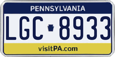 PA license plate LGC8933