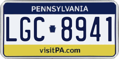 PA license plate LGC8941