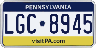 PA license plate LGC8945