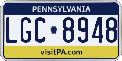 PA license plate LGC8948