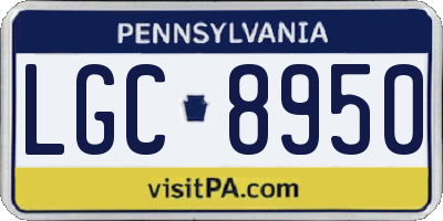 PA license plate LGC8950