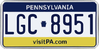 PA license plate LGC8951