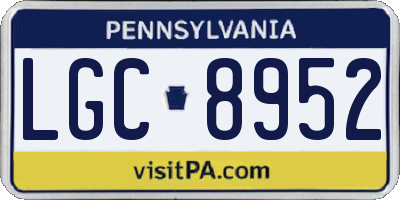 PA license plate LGC8952
