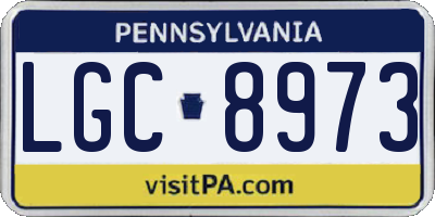 PA license plate LGC8973