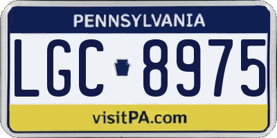 PA license plate LGC8975