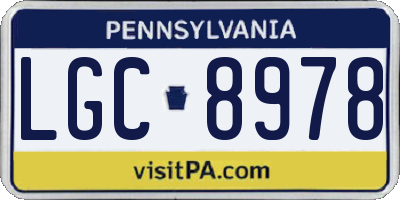 PA license plate LGC8978