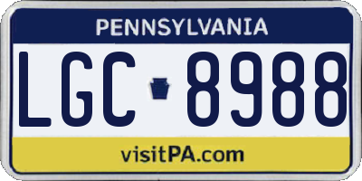 PA license plate LGC8988