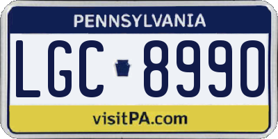 PA license plate LGC8990