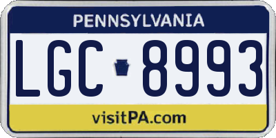 PA license plate LGC8993