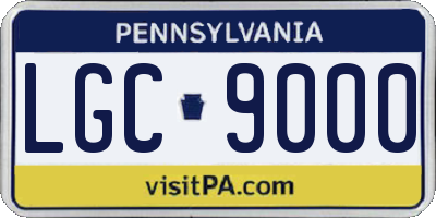 PA license plate LGC9000
