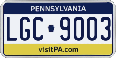PA license plate LGC9003