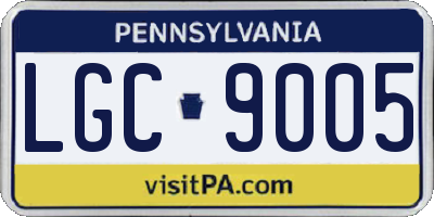 PA license plate LGC9005