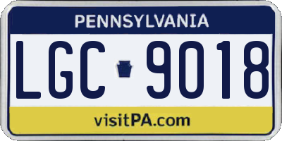 PA license plate LGC9018