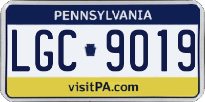 PA license plate LGC9019