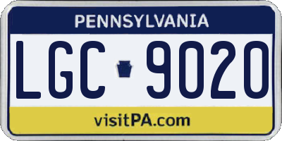 PA license plate LGC9020